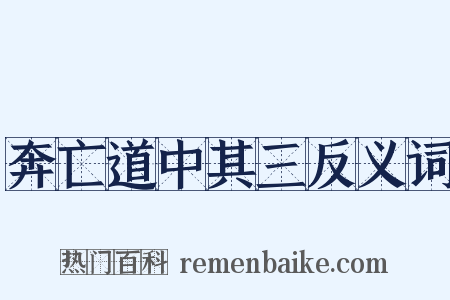 奔亡道中其三反义词是什么意思的图片